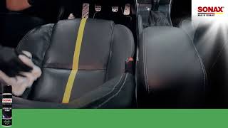 HOW TO Clean Up Soiled Leather Seats with SONAX PROFILINE Leather Care Foam [upl. by Agni]