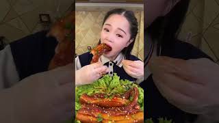 🔥ASMR MUKBANG Enjoying Crispy Pork Belly with 매콤한 Flavours amp Satisfying Sounds 🎧🥓 asmrfeast short [upl. by Jansson]