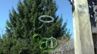 Bottle Glass Wind Chimes and cardinal [upl. by Letha]