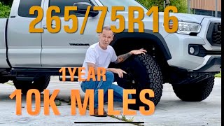 26575r16 BFG KO2 Tire Review on my Tacoma [upl. by Nettirb]