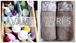 ASTUCES RANGEMENTS PETITE SALLE DE BAIN⎜Organisation Famille [upl. by Fae]