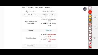 MICAT Admit Card 2024  Download MICAT Hall Ticket [upl. by Phelia944]