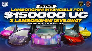 Buying Lamborghini Invencible for 150000 UC  2 Lamborghini Giveaway  🔥 PUBG MOBILE 🔥 [upl. by Oetam]