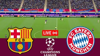 LIVE Barcelona vs Bayern Munchen UEFA Champions League 2425 Full Match  VideoGame Simulation [upl. by Ube]