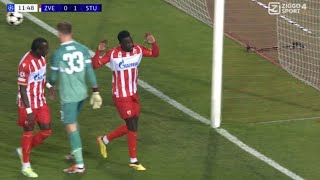 Silas Katompa Mvumpa Goal Crvena zvezda vs VfB Stuttgart 21 All Goals and Extended Highlights [upl. by Ardnaz]