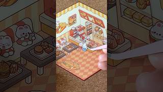 Burger Joint  3D Miniature Sticker Landscaping stickerlandscaping journal cute asmr [upl. by Anelram]