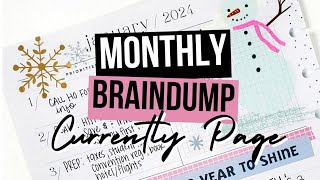 January 2024 Monthly Overview Page Happy Planner Currently Page Ideas  January Braindump [upl. by Otineb260]