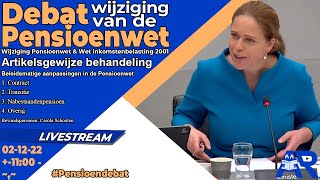 Terugkijken Wijziging van de Pensioenwet artikelsgewijze behandeling Pensioendebat Tweede Kamer [upl. by Dode]