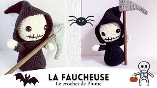 Comment faire La Faucheuse au Crochet 👻 La Mort Spécial Crochet Halloween Tuto français 🎃 Amigurumi [upl. by Liddy]