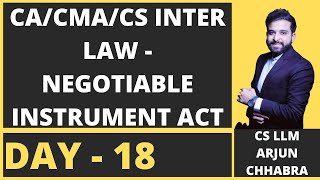 DAY  18  NEGOTIABLE INSTRUMENT ACT 1881  CACMA INTER  REVISION  MAY 23  JUNE 23 [upl. by Harli]