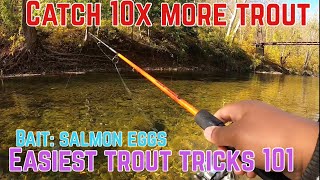 TROUT FISHING with Salmon Eggs 🪺 EASIEST WAY TO CATCH 10x MORE TROUT [upl. by Nnylkcaj]