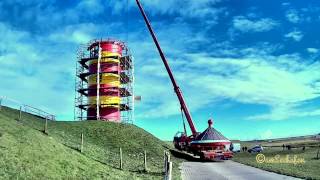 Pilsumer Leuchtturm 25 03 2014 Dach Autokran 10x Zeitraffer timelapse Lighthouse autocrane [upl. by Mateusz716]