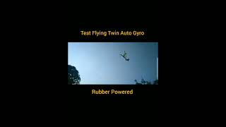 Test Flying Twin Auto Gyro Rubber Powered pesawattenagakaret shots [upl. by Ahsienyt]