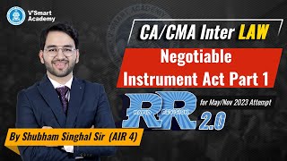 Chapter 12 Negotiable Instrument Act Part 1 CACMA Inter Other Law Rapid Revision  May23 amp Nov23 [upl. by Kippie]