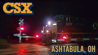 Late Night Highballing CSX Manifest  Ashtabula OH [upl. by Alesandrini]