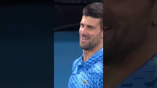 Novak Djokovic had the crowd laughing with his response to a heckler 🤫😂 AustralianOpen [upl. by Knowling]