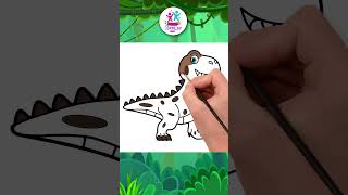 Dinosaur Song✏️How to Draw Easy Dinosaur🦖Drawing shorts artshorts drawing howtodraw [upl. by Eillehs856]