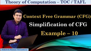 Simplification of Context Free Grammar CFG  Example 10 [upl. by Dierolf]