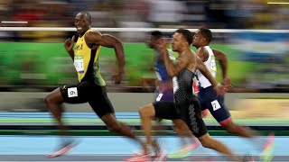 Usain Bolt Record Breaking 100m Race View Now olympics [upl. by Anigue]