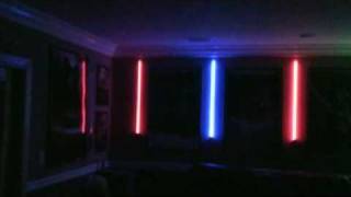 Home Theater Lightsaber Display with Star Wars ForceFX Lightsabers [upl. by Harty]