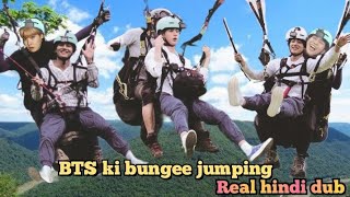 BTS did Bungee jumping 🎢  Real Hindi Dubbing Run Episode 9 [upl. by Bork]