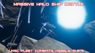 Massive Halo Space Ship Battle  UNSC Ambushes Large URF Fleet  Nebulous Fleet Command [upl. by Midge]