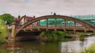 Evesham Abbey Bridge construction and demolition time lapse [upl. by Natelson]