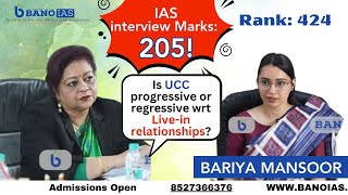 Is UCC progressive or Regressive wrt Livein relationships  Bariya Maam Mock Interview8527366376 [upl. by Niatsirk368]