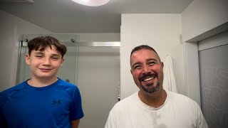 Father Son Shave Before the NeverAlone Event in Michigan [upl. by Yemac496]