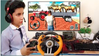 Indian Motorbike Tractor Trolley And Horse open City Game games indianbikedriving3d [upl. by Torey]