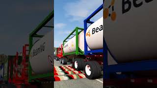 Long Container Trailer Truck vs Speedbump shorts ytshorts trending viralshorts gaming truck [upl. by Atilef945]