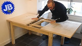 BEST HOMEMADE TABLE  How to make your own Extending Dining Table  DIY [upl. by Albers40]