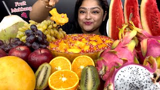 FIRST TIME ON THIS CHANNEL FRUIT MUKBANG 🍇🍎MANGO SAGO WATERMELON APPLE GRAPES DRAGON FRUIT KIWI [upl. by Akeemaj]