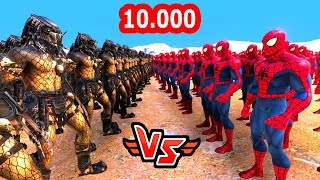 10000 SPIDERMAN VS 10000 PREDATOR 😱  Süper Kahramanlar [upl. by Nylorak]