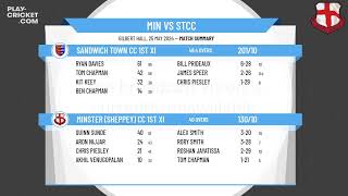 Minster Sheppey CC 1st XI v Sandwich Town CC 1st XI [upl. by Marcella]