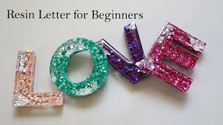 Easy Resin letters keychains for beginners  Gold flakes letter keychain  resin keychain tutorial [upl. by Jarietta717]