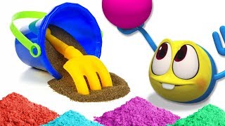 Learn With Colorful Shovel Toys and Sand  WonderBalls  Cartoons For Toddlers by Cartoon Candy [upl. by Yenroc]