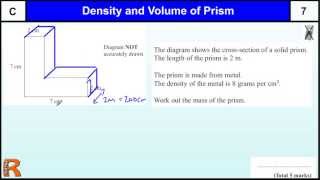 Volume and Density of a Prism GCSE Maths Foundation revision Exam paper practice amp help [upl. by Noled995]