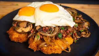 Bauernschnitzel mit Spiegelei  Rustikal und lecker 🤤 [upl. by Trinette604]