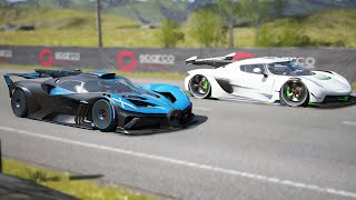 Bugatti Bolide vs Koenigsegg Jesko  DRAG amp TRACK RACE [upl. by Jun]