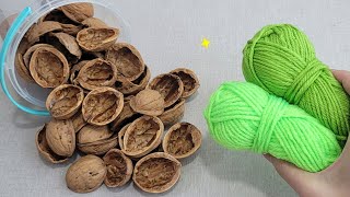 I made 50 in one day and Sold them all Ingenious idea with walnut shell and yarn  Amazing trick [upl. by Yaeger]