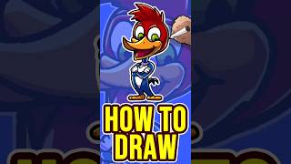 How To Draw Woody Woodpecker  Easy Step by Step Drawing Shorts [upl. by Jacinda172]