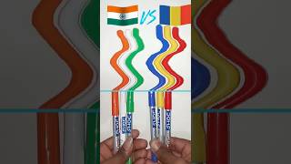 🇮🇳 India flag vs 🇷🇴 Scaning 🇮🇳 art shortvideo ytshorts trending drawing [upl. by Reave227]