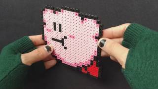 Kirby Perler Speed Bead Craft Tutorial [upl. by Ellennad]