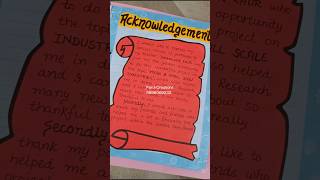 How to write Acknowledgement for Projects acknowledgement project shorts [upl. by Kareem397]