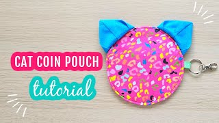 Cat Coin Pouch Sewing Tutorial  DIY coin pouch  Cat Coin Purse Pattern  Coin Pouch Keychain [upl. by Zuleika860]