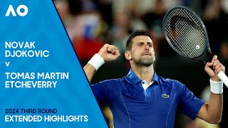 Novak Djokovic v Tomas Martin Etcheverry Extended Highlights  Australian Open 2024 Third Round [upl. by Dorman]