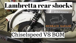 Bgm vs Chiselspeed rear adjustable lambretta shock [upl. by Onaicnop]