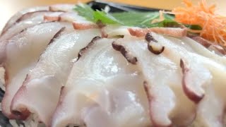 Eating Japanese food Sashimi quotHokkai mizudako sashimiquot ASMR [upl. by Kcirrem]