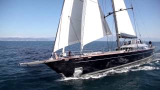 60m Perini Navi sailing yacht PERSEUS3 under sea trials [upl. by Linetta]